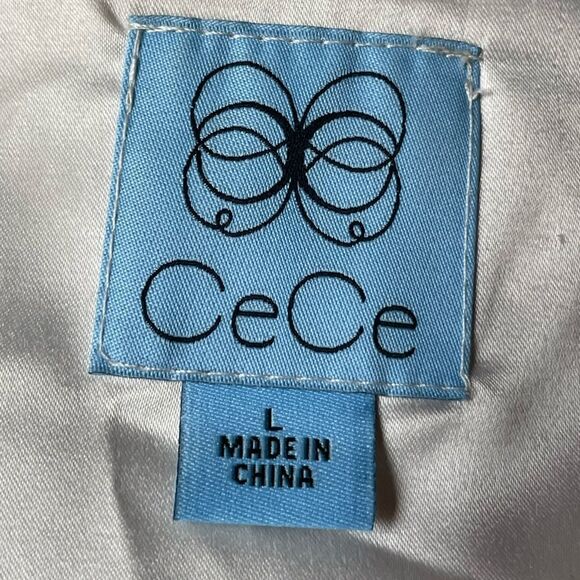 CeCe Cynthia Steffe Women’s Ivory/Cream Full Zip Lace Puffer Vest (Size: Large) - Picture 12 of 16